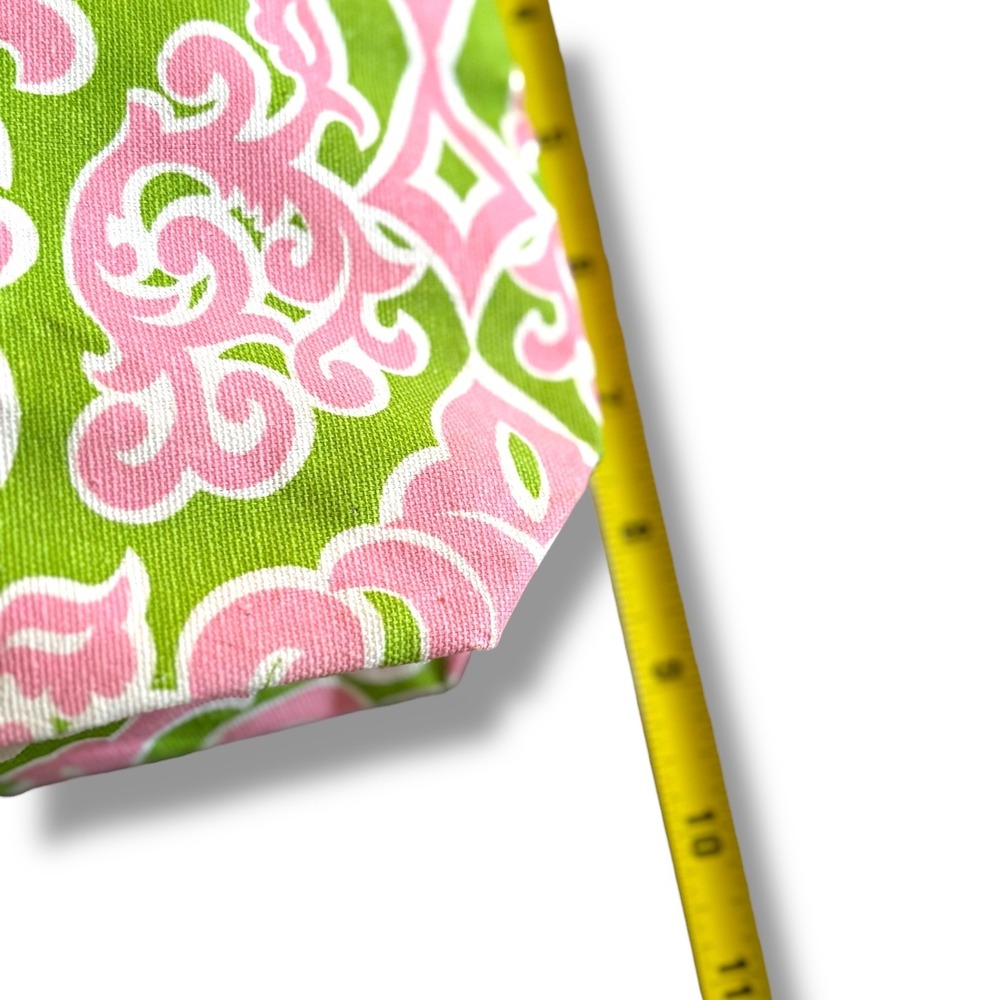 Buckhead Betties Large‎ Cosmetic Bag Pink Green Scroll Print Zipper Pouch - Picture 8 of 9